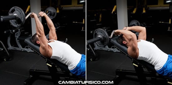 Press francés para triceps es una extensión - Totemfit