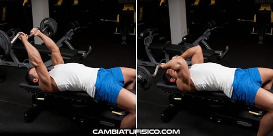 Press francés para triceps es una extensión - Totemfit