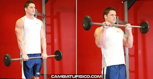 Curl invertido con barra