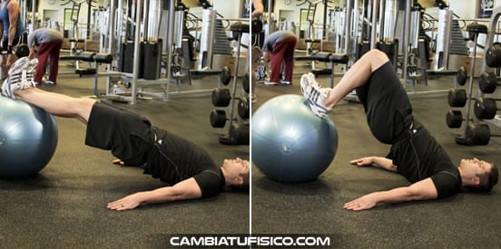 Curl femoral en balon de ejercicio