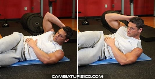 Encogimientos para oblicuos tumbado de lado